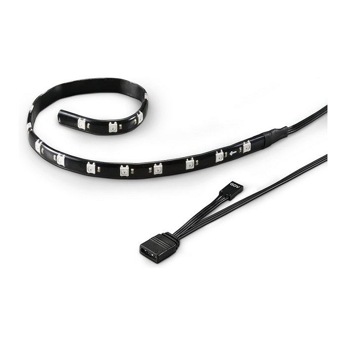 Sharkoon Shark Blades RGB - Tira LED RGB Universal con Control por 3-Pin/4-Pin, 5V, 6 m de Cable, Soporte Magnético - Negro