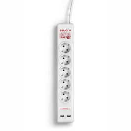 SALICRU SPS SAFE 5+ 2USB Regleta 5 Tomas USB Blanco 1.5m