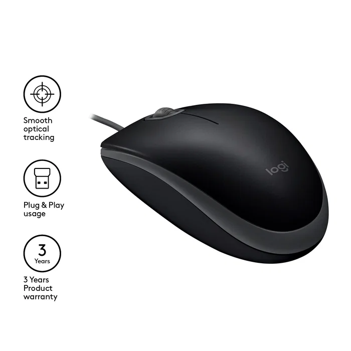 Logitech B110 Silent Ratón Óptico USB Negro Logitech B110 Silent Ratón Óptico USB Negro