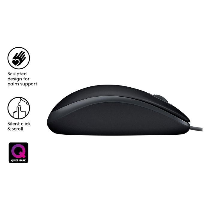 Logitech B110 Silent Ratón Óptico Negro