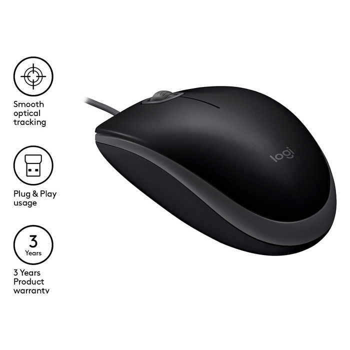 Logitech B110 Silent Ratón Óptico Negro