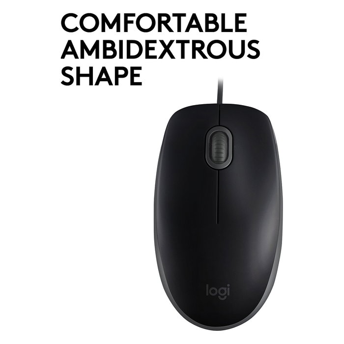 Logitech B110 Silent Ratón Óptico Negro