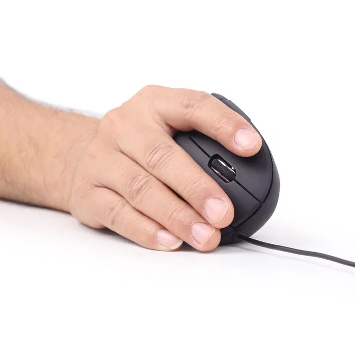 Gembird MUS-ERGO-01 Ratón Ergonómico para Oficina con Cable USB, Óptico 3200 DPI, 6 Botones, Negro, para Mano Derecha