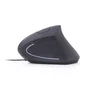 Gembird MUS-ERGO-01 Ratón Ergonómico para Oficina con Cable USB, Óptico 3200 DPI, 6 Botones, Negro, para Mano Derecha
