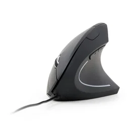 Gembird MUS-ERGO-01 Ratón Ergonómico para Oficina con Cable USB, Óptico 3200 DPI, 6 Botones, Negro, para Mano Derecha