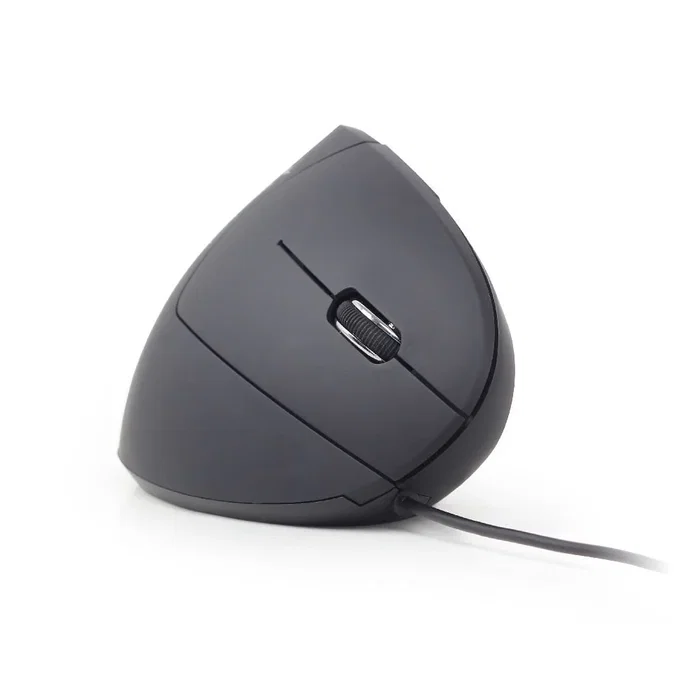 Gembird MUS-ERGO-01 Ratón Ergonómico para Oficina con Cable USB, Óptico 3200 DPI, 6 Botones, Negro, para Mano Derecha