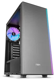 NOX Infinity Omega Midi Tower ATX Negra - Caja PC con Panel Lateral Acrílico, Ventilador RGB 120mm, 1x USB 3.0, 2x USB 2.0, Gestión de Cables y Soporte para Refrigeración Líquida