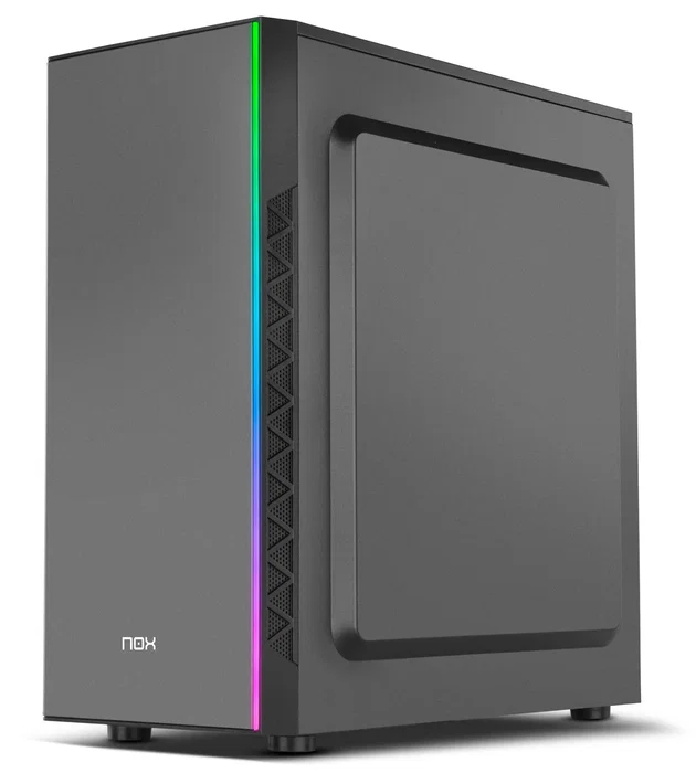 NOX Infinity Omega Midi Tower ATX Negra - Caja PC con Panel Lateral Acrílico, Ventilador RGB 120mm, 1x USB 3.0, 2x USB 2.0, Gestión de Cables y Soporte para Refrigeración Líquida