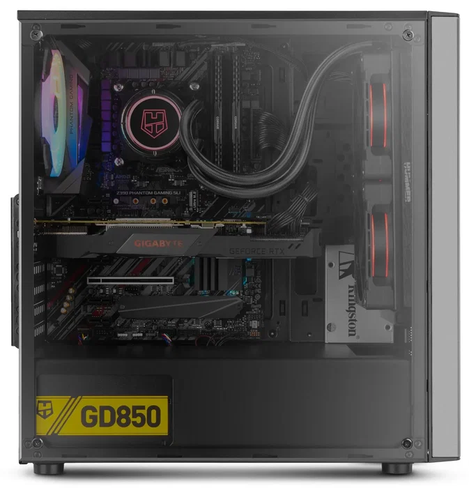 NOX Infinity Omega Midi Tower ATX Negra - Caja PC con Panel Lateral Acrílico, Ventilador RGB 120mm, 1x USB 3.0, 2x USB 2.0, Gestión de Cables y Soporte para Refrigeración Líquida