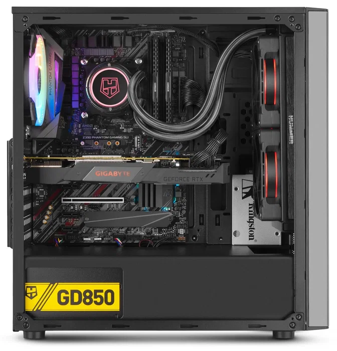 NOX Infinity Omega Midi Tower ATX Negra - Caja PC con Panel Lateral Acrílico, Ventilador RGB 120mm, 1x USB 3.0, 2x USB 2.0, Gestión de Cables y Soporte para Refrigeración Líquida