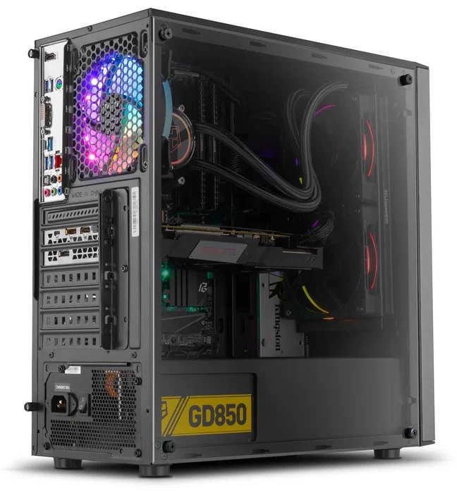 NOX Infinity Omega Midi Tower ATX Negra - Caja PC con Panel Lateral Acrílico, Ventilador RGB 120mm, 1x USB 3.0, 2x USB 2.0, Gestión de Cables y Soporte para Refrigeración Líquida