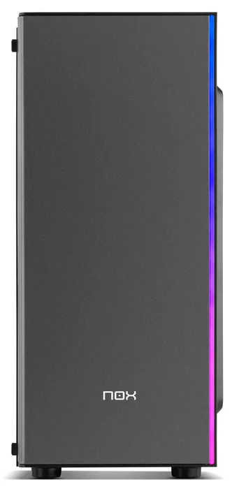 NOX Infinity Omega Midi Tower ATX Negra - Caja PC con Panel Lateral Acrílico, Ventilador RGB 120mm, 1x USB 3.0, 2x USB 2.0, Gestión de Cables y Soporte para Refrigeración Líquida