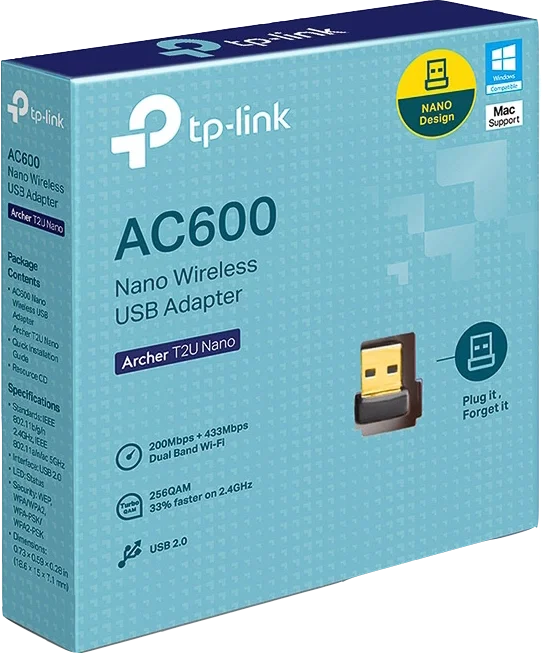 TP-Link Archer T2U Nano Adaptador Wi-Fi AC600 Doble Banda USB 2.0