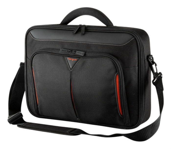 Targus Classic+ Clamshell Case para Portátil de 15.6", Maletín Protector con Organizador y Correa para Hombro, Color Negro