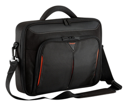 Targus Classic+ Clamshell Case para Portátil de 15.6", Maletín Protector con Organizador y Correa para Hombro, Color Negro