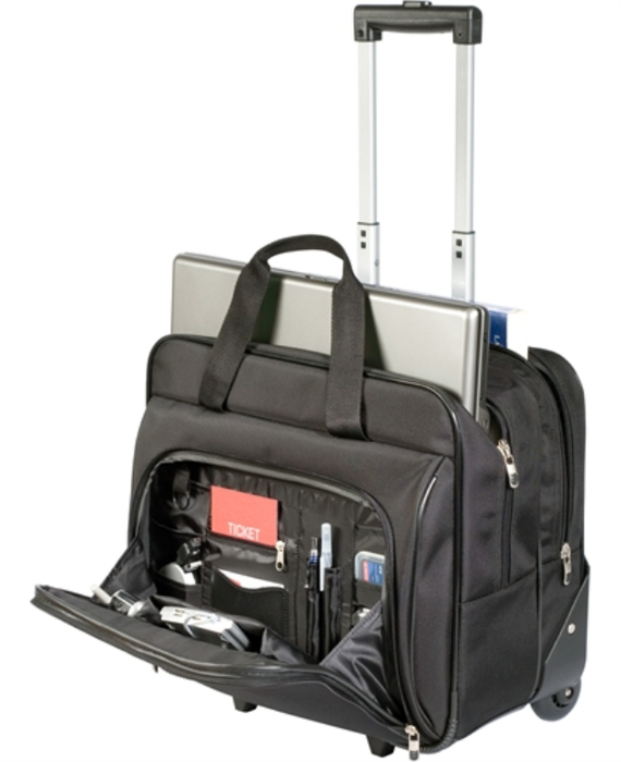 Targus TBR003EU Maletín para Portátil de 16" con Ruedas, Negro. Poliéster 1200D Resistente al Agua, Compartimento Acolchado, Organizador Multibolsillos.