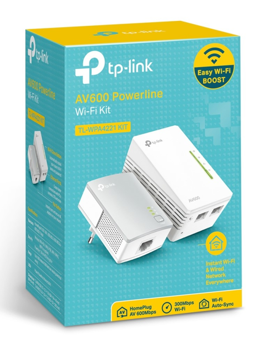 TP-Link AV600 Kit de Adaptadores Powerline con WiFi, 600 Mbps, WiFi 4 (802.11n), 3 Puertos Gigabit, Blanco