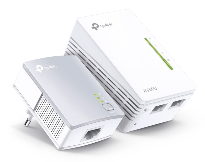 TP-Link AV600 Kit de Adaptadores Powerline con WiFi, 600 Mbps, WiFi 4 (802.11n), 3 Puertos Gigabit, Blanco