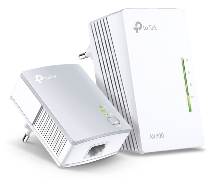TP-Link AV600 Kit de Adaptadores Powerline con WiFi, 600 Mbps, WiFi 4 (802.11n), 3 Puertos Gigabit, Blanco