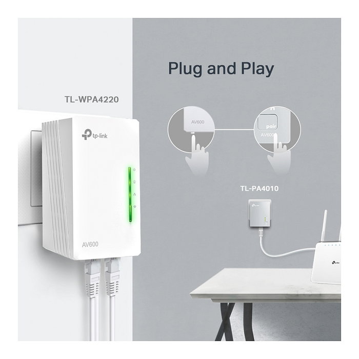 TP-Link Kit de extensores Powerline AV600 TL-WPA4221 KIT Blanco