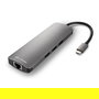 SHARKOON Adaptador Combo USB 3.0 Type C, HDMI, RJ-45, Gris