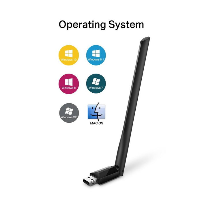 TP-Link Archer T2U Plus Adaptador Wi-Fi USB AC600 Doble Banda Negro