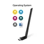 TP-Link Archer T2U Plus Adaptador USB Wi-Fi 600 Mbps AC600 Doble Banda (2.4GHz/5GHz) Plug & Play Negro