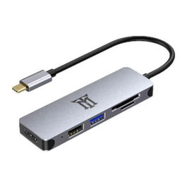 Maillon Technologique Hub USB-C 5 en 1 Aluminio Gris MTHUB5