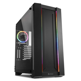 SHARKOON ELITE SHARK CA200M Midi Tower Negro - Caja PC E-ATX con Iluminación RGB, Diseño Gaming y Amplio Espacio para Hardware de Alta Gama