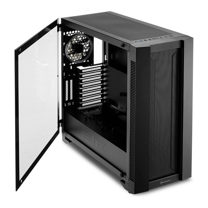 Sharkoon Elite Shark CA200M Midi Tower PC Negro ATX EATX Ventana Lateral RGB