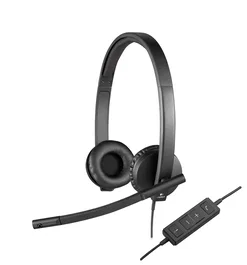 Logitech Auriculares con micrófono H570e Diadema Alámbrico USB para Oficina/Centro de llamadas, Negro