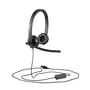 Logitech H570e Auriculares con Micrófono para Negocios USB Negro - Diadema Acolchada, Cancelación de Eco, Skype/Cisco/Jabber, Plug & Play, PC Mac