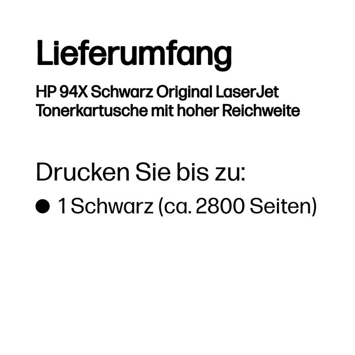 HP 94X CF294X Cartucho de Tóner Negro de Alto Rendimiento (XL) para LaserJet Pro