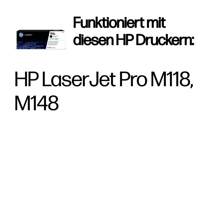 HP 94X CF294X Cartucho de Tóner Negro de Alto Rendimiento (XL) para LaserJet Pro