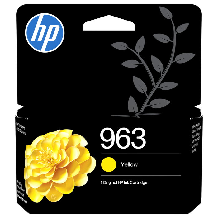 HP Cartucho de Tinta Original 963 Amarillo (3JA25AE) Tapón 10,7 ml