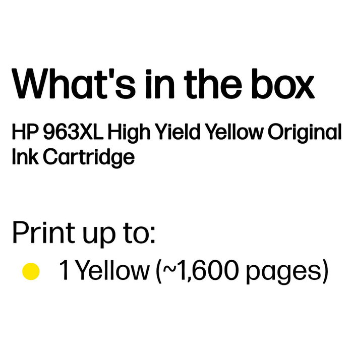 HP Cartucho de Tinta Original 963XL Amarillo Alta Capacidad
