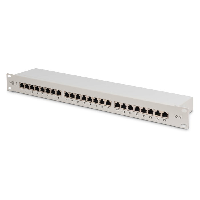 Digitus Patchpanel 1HE 24 Puertos Categoría 6 (Cat6) Blindado Gris Digitus Patchpanel 1HE 24 Puertos Categoría 6 (Cat6) Blindado Gris