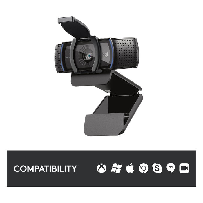 Logitech C920s HD Pro Full HD 1080p con enfoque automático y tapa de privacidad, Negro Logitech C920s HD Pro Full HD 1080p con enfoque automático y tapa de privacidad, Negro