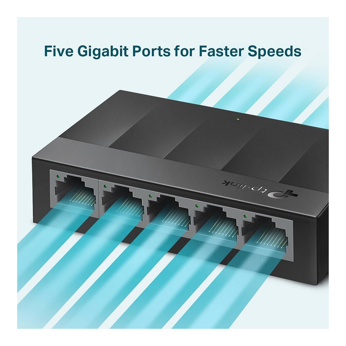 TP-Link LS1005G LiteWave Switch de 5 Puertos Gigabit Negro TP-Link LS1005G LiteWave Switch de 5 Puertos Gigabit Negro