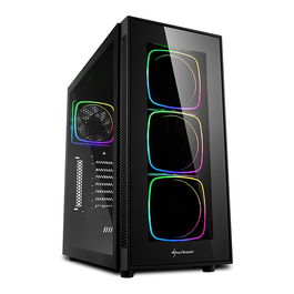 Sharkoon TG6 RGB Midi Tower PC Negro con Ventana de Cristal y Ventiladores LED RGB
