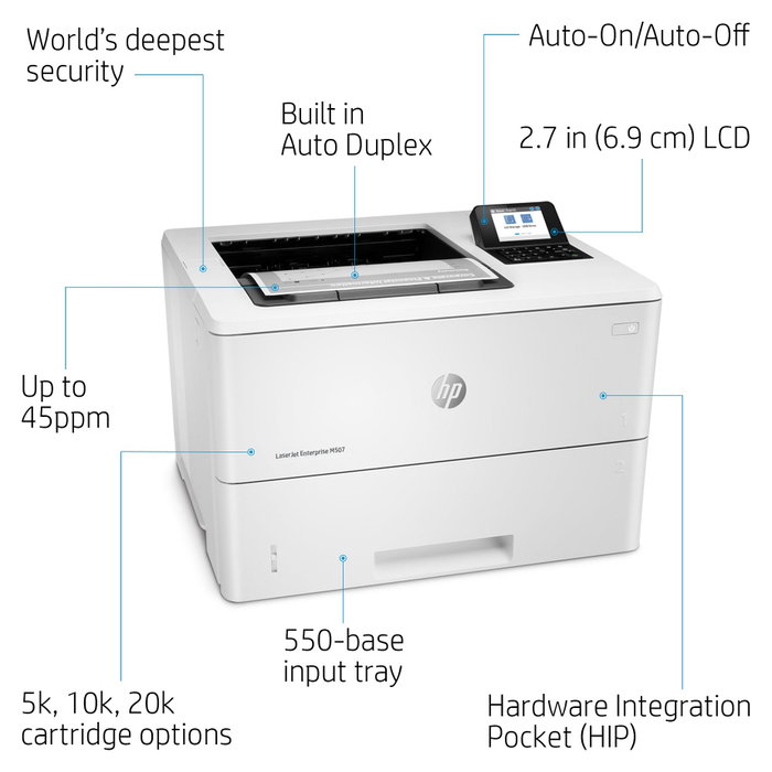 HP LaserJet Enterprise M507dn Blanco