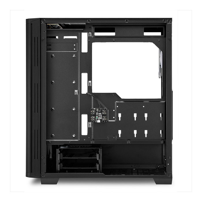 Sharkoon LIT 100 Midi Tower PC Negro ATX Micro-ATX Mini-ITX con Iluminación RGB Azul Verde Rojo Frontal y Ventiladores de Caja