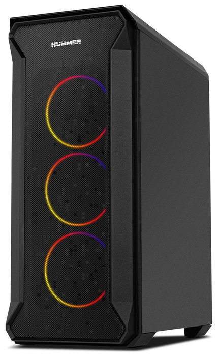 NOX Hummer Quantum Caja PC Mini Tower ATX Negro ARGB - 4 Ventiladores ARGB, Cristal Templado, USB 3.0, USB 2.0, Compatible con Refrigeración Líquida