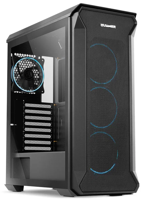 NOX Hummer Quantum Caja PC Mini Tower ATX Negro ARGB - 4 Ventiladores ARGB, Cristal Templado, USB 3.0, USB 2.0, Compatible con Refrigeración Líquida
