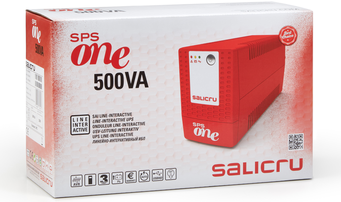 Salicru SPS 500 ONE Sistema de Alimentación Ininterrumpida (SAI/UPS) Line-Interactive 500 VA / 240W con Batería de Respaldo