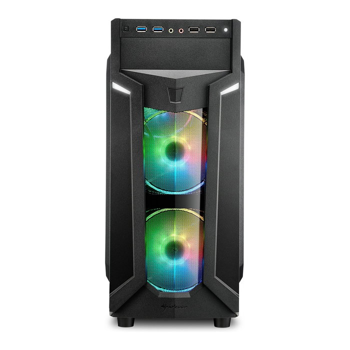Sharkoon VG6-W RGB Midi Tower Negro con Ventana Acrílica y 3 Ventiladores RGB
