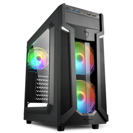 Sharkoon VG6-W RGB Midi Tower Negro con Ventana Acrílica y 3 Ventiladores RGB