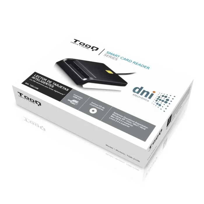 Tooq TQR-210B Lector de Tarjetas Inteligentes USB 2.0 Negro