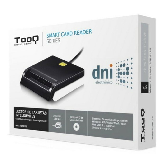 Tooq TQR-210B Lector de DNIe USB 2.0 Negro