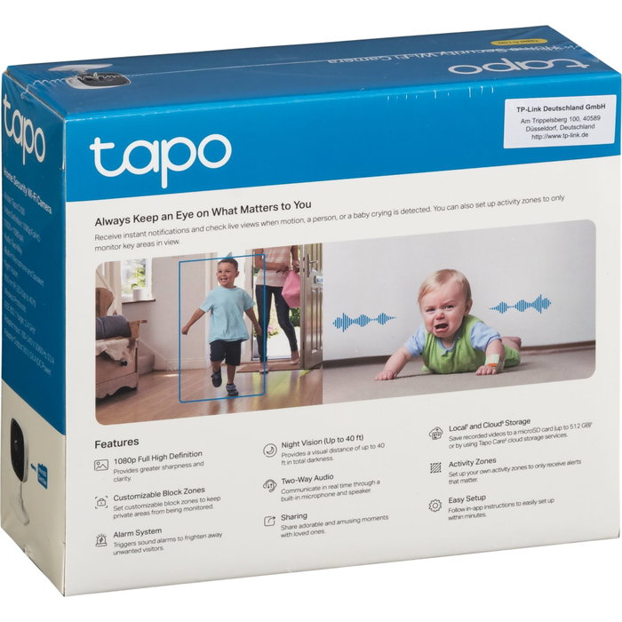 Tp-Link Tapo C100 Cámara de Videovigilancia Blanca Tp-Link Tapo C100 Cámara de Videovigilancia Blanca